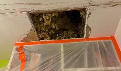 Rénovation des murs et du plafond suite à un dégât des eaux à Francheville