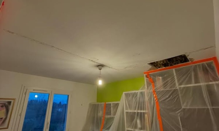 Rénovation des murs et du plafond suite à un dégât des eaux à Francheville